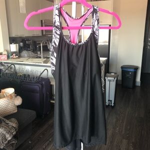 Black racerback tank with built-in bra
